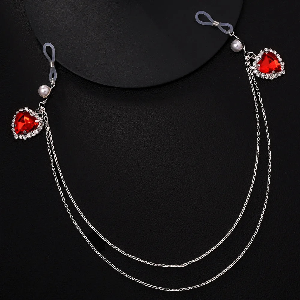 Stonefans Red Heart Nipples Chain Accessories Sexy Lingerie Rhinestone Fashion Body Chest Bra Bikini Jewelry 2025 Women Charms