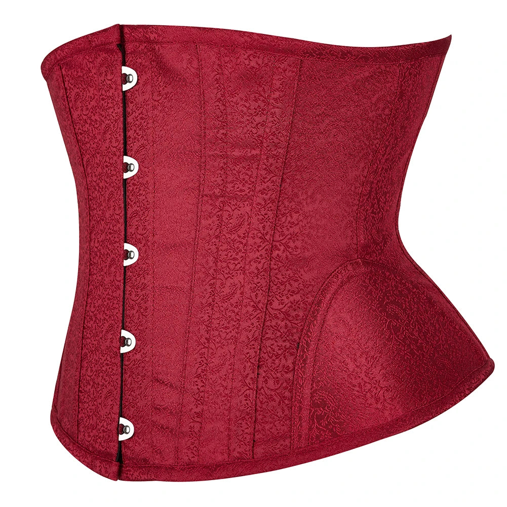 Gothic Red Underbust Corset Waist Trainer Cincher Steampunk Bustiers Top Workout Shaper Lingerie Slimming Belt