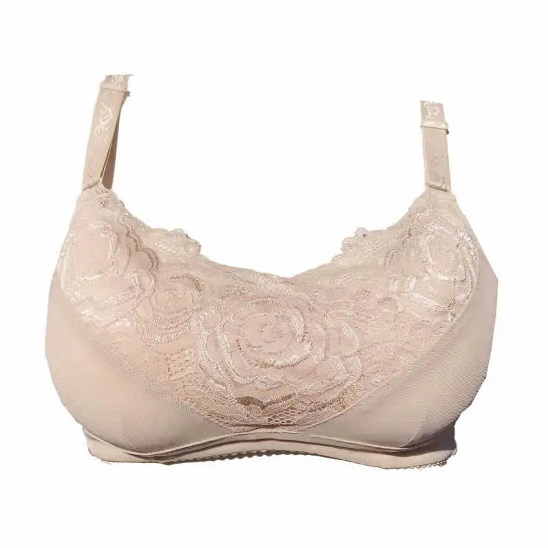 X9031 Silicone Breast Bra Mastectomy Bra Red Lace Pocket Bra 95C for Fake Breast Forms Prosthesis Cancer Lingerie Plus Size