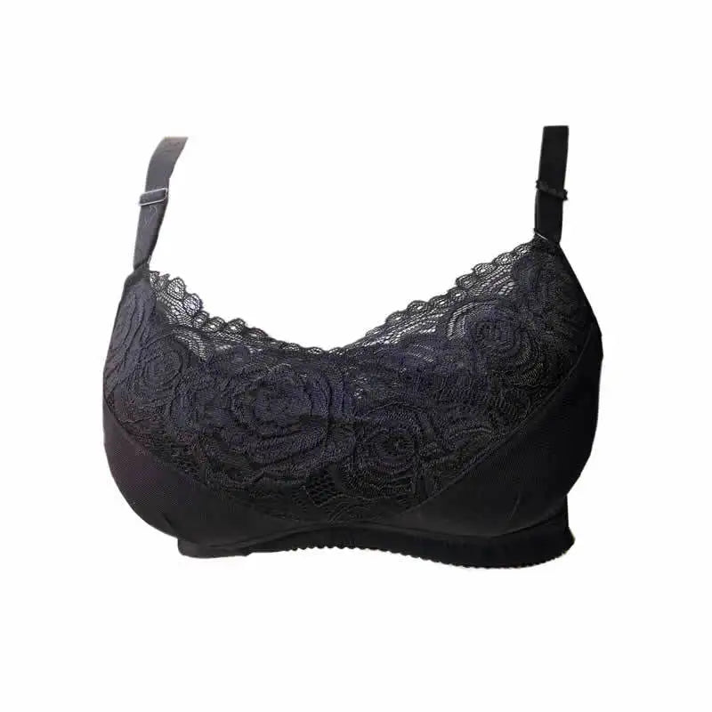 X9031 Silicone Breast Bra Mastectomy Bra Red Lace Pocket Bra 95C for Fake Breast Forms Prosthesis Cancer Lingerie Plus Size