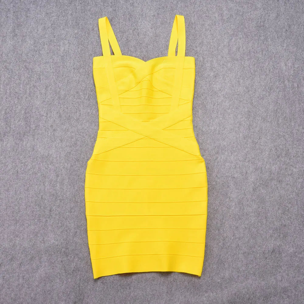 2024 Sweetheart Mini Bandage Dress Bodycon strap short Pencil Slim Party dress Vestidos Quality Fuchsia pink Dress