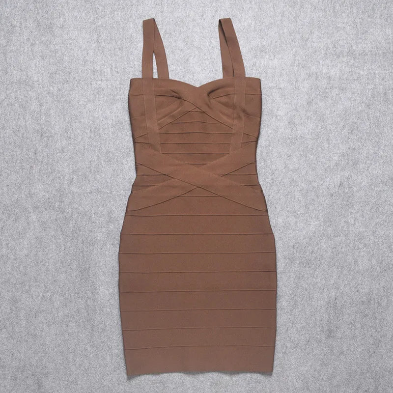 2024 Sweetheart Mini Bandage Dress Bodycon strap short Pencil Slim Party dress Vestidos Quality Fuchsia pink Dress