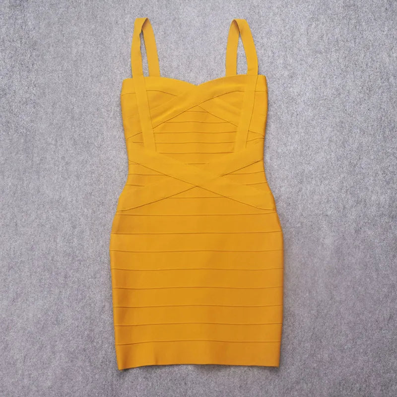 2024 Sweetheart Mini Bandage Dress Bodycon strap short Pencil Slim Party dress Vestidos Quality Fuchsia pink Dress