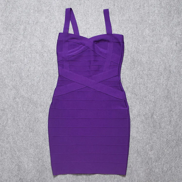 2024 Sweetheart Mini Bandage Dress Bodycon strap short Pencil Slim Party dress Vestidos Quality Fuchsia pink Dress