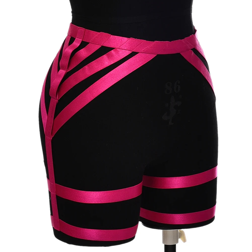 Red Gothic Leg High Waist Garter Belt Cosplay Body Harness Elasticity Strap Suspender Sexy Lingerie Tight Stocking Garter Belt