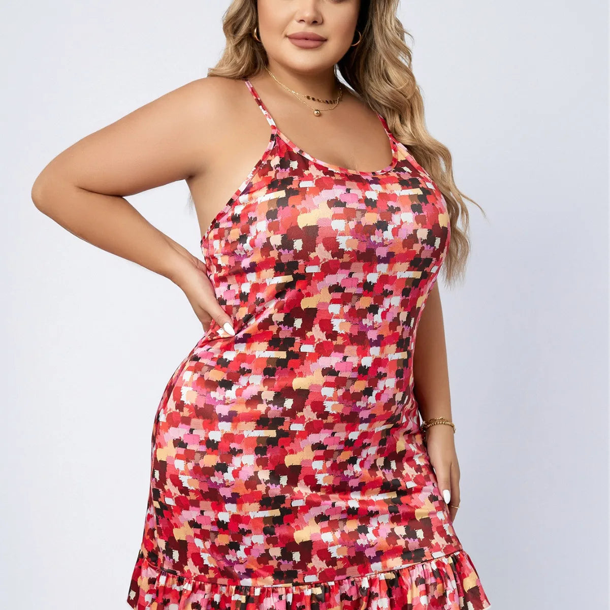 Large Size 4XL Suspender Chemise Nightdress Women Sexy Hip Wrapped Nightgown Summer Red Thin Sleepwear Casual Lingerie Nightwear