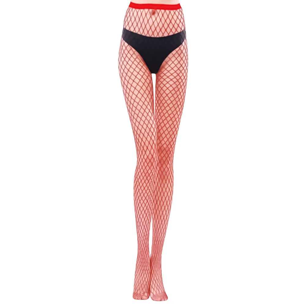 White Red Black SEXY Women High Waist Fishnet Stocking Fishnet Club Tights Panty Knitting Net Pantyhose Trouser Mesh Lingerie