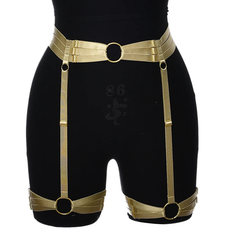 High Waist Red Garter Harness Festive Rave Goth Body Cage Women Bondage Stocking Accessories Harajuku Wedding Leg Garter Belt