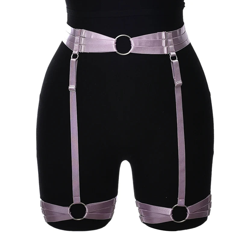 High Waist Red Garter Harness Festive Rave Goth Body Cage Women Bondage Stocking Accessories Harajuku Wedding Leg Garter Belt