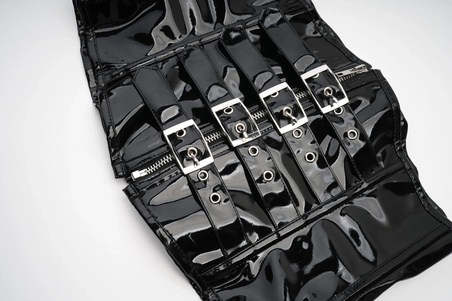 Shiny Leather Corset Belt Underbust Bustier Waist Trainer Corselet Women's Sexy Corsets Lingerie Plus Size Black Red