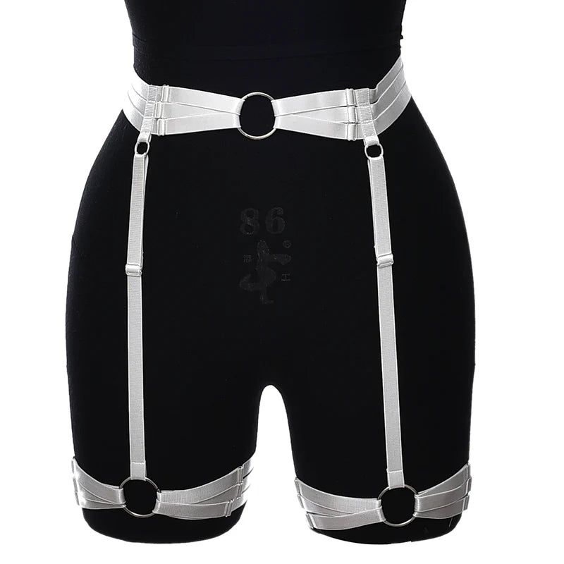 High Waist Red Garter Harness Festive Rave Goth Body Cage Women Bondage Stocking Accessories Harajuku Wedding Leg Garter Belt