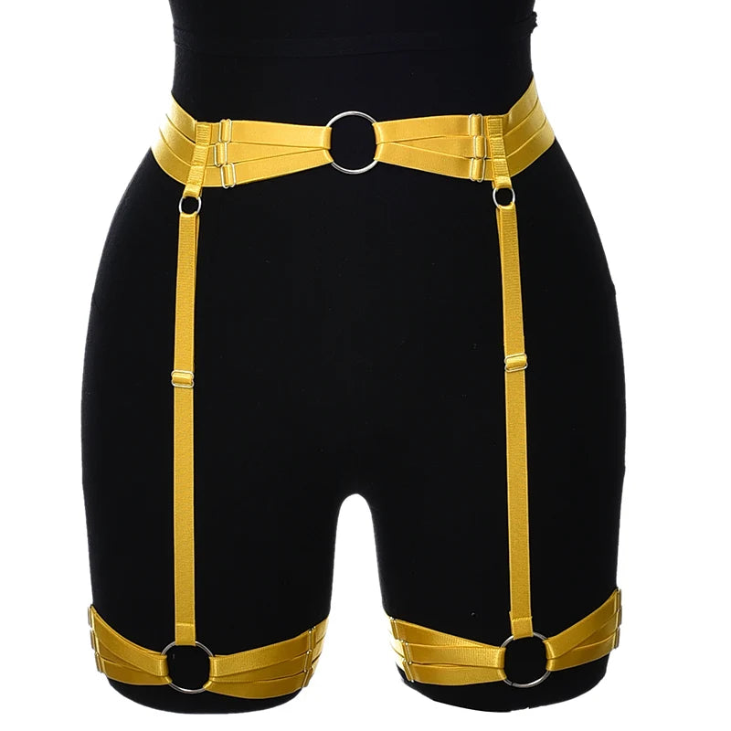 High Waist Red Garter Harness Festive Rave Goth Body Cage Women Bondage Stocking Accessories Harajuku Wedding Leg Garter Belt