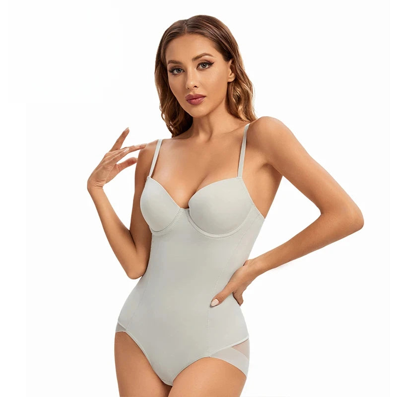 Dark Red Thong Bodysuit Body Shaper Strappy Bralette Bras for Women Sexy Bra Black Lingerie With Underwire Cup Shapewear