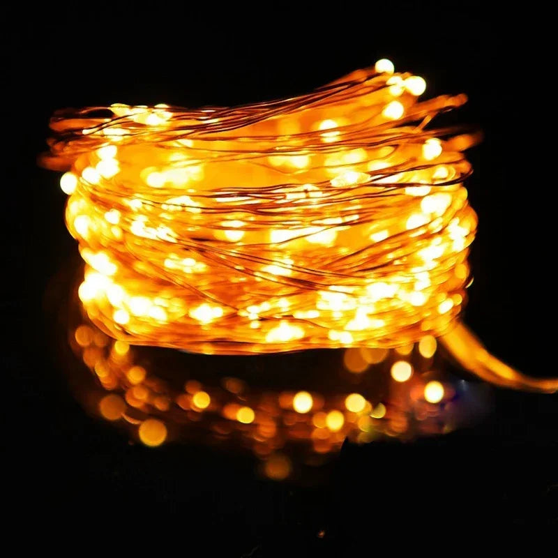2/10M LED Lighting Strings Waterproof USB Battery Copper Wire Garland Fairy Light Christmas Wedding Party Decor Outdoor Lamps