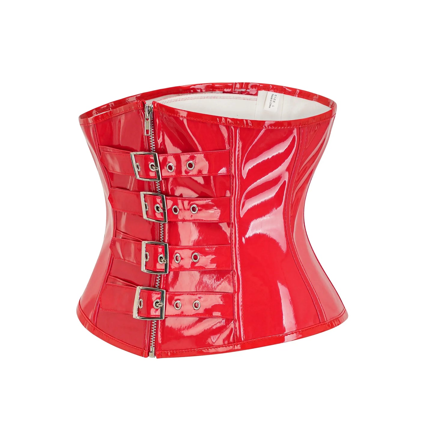 Shiny Leather Corset Belt Underbust Bustier Waist Trainer Corselet Women's Sexy Corsets Lingerie Plus Size Black Red