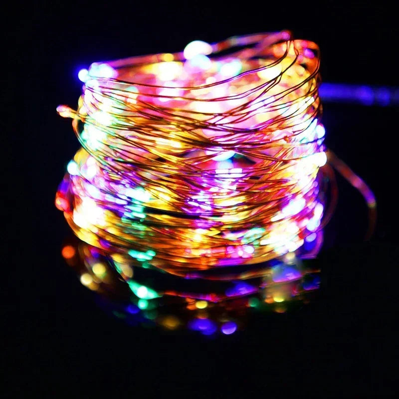 2/10M LED Lighting Strings Waterproof USB Battery Copper Wire Garland Fairy Light Christmas Wedding Party Decor Outdoor Lamps