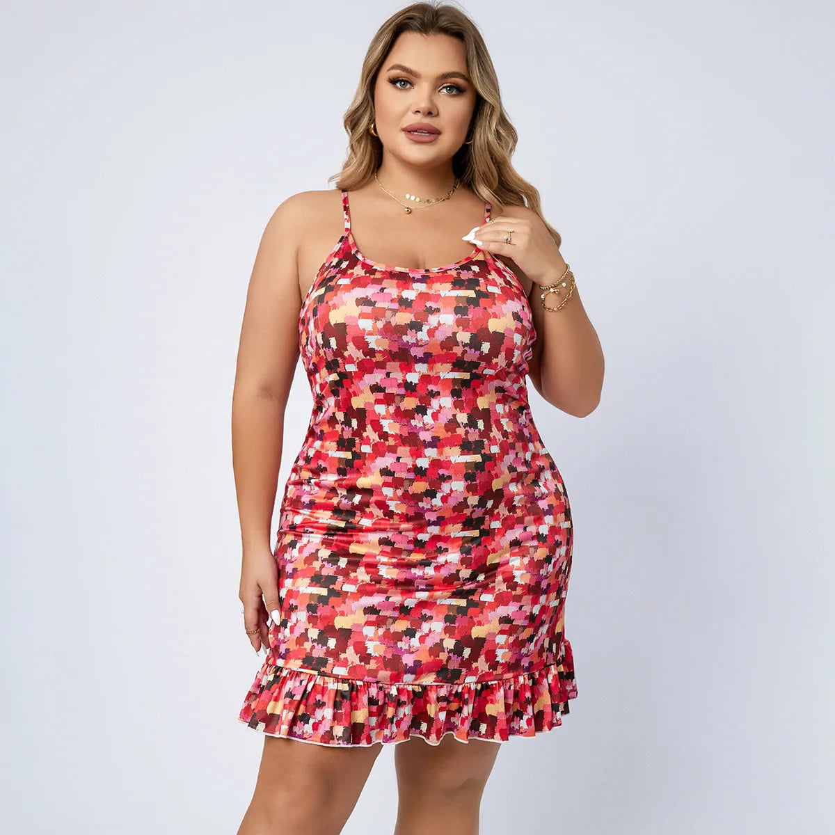 Large Size 4XL Suspender Chemise Nightdress Women Sexy Hip Wrapped Nightgown Summer Red Thin Sleepwear Casual Lingerie Nightwear