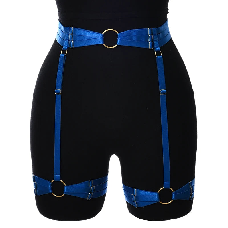 High Waist Red Garter Harness Festive Rave Goth Body Cage Women Bondage Stocking Accessories Harajuku Wedding Leg Garter Belt