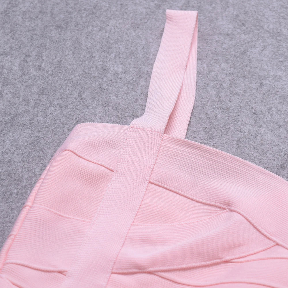 2024 Sweetheart Mini Bandage Dress Bodycon strap short Pencil Slim Party dress Vestidos Quality Fuchsia pink Dress