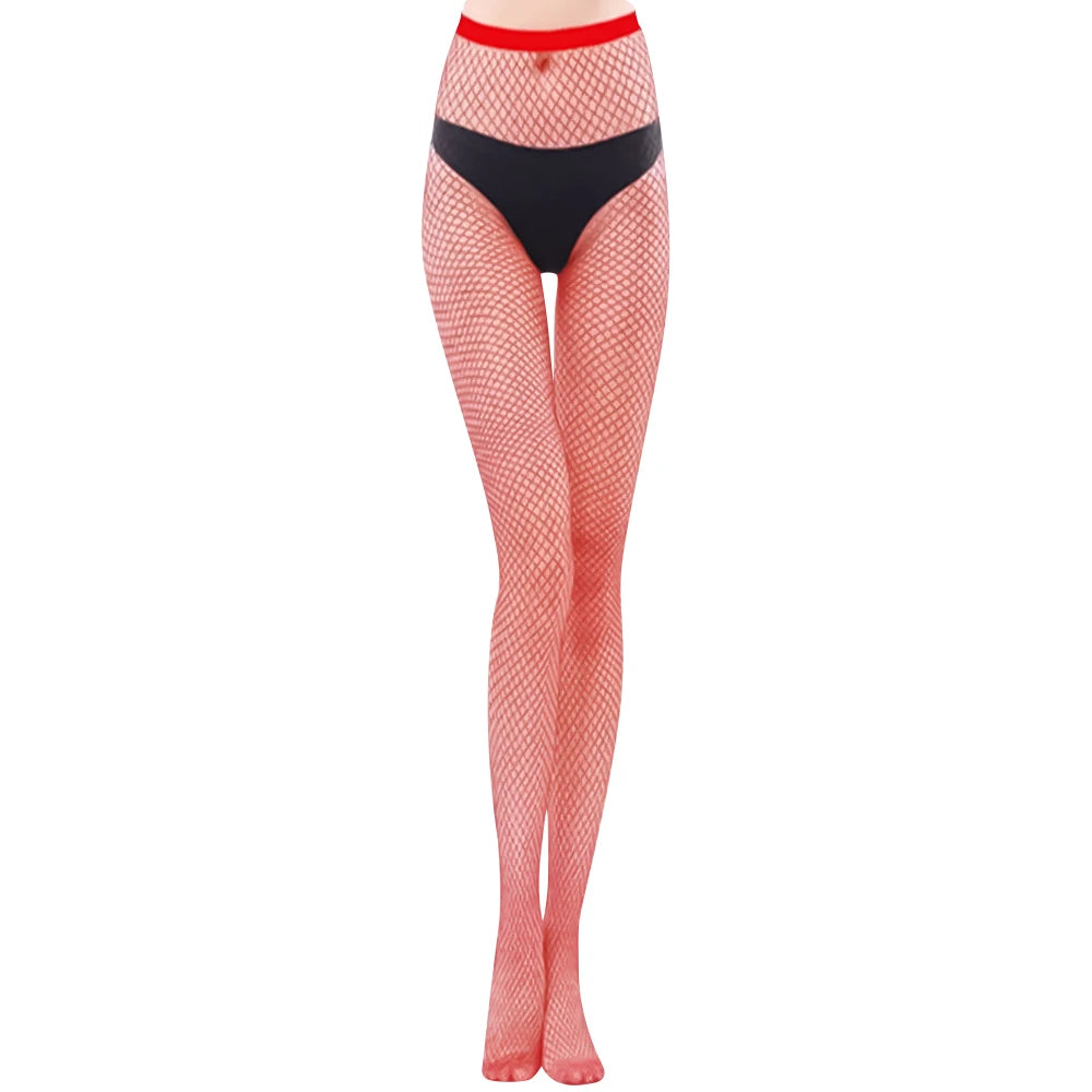 White Red Black SEXY Women High Waist Fishnet Stocking Fishnet Club Tights Panty Knitting Net Pantyhose Trouser Mesh Lingerie
