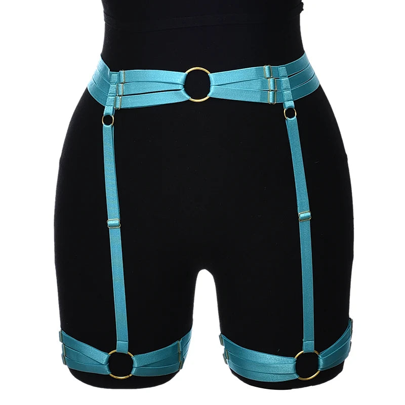 High Waist Red Garter Harness Festive Rave Goth Body Cage Women Bondage Stocking Accessories Harajuku Wedding Leg Garter Belt