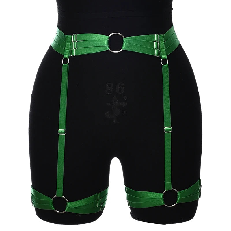 High Waist Red Garter Harness Festive Rave Goth Body Cage Women Bondage Stocking Accessories Harajuku Wedding Leg Garter Belt