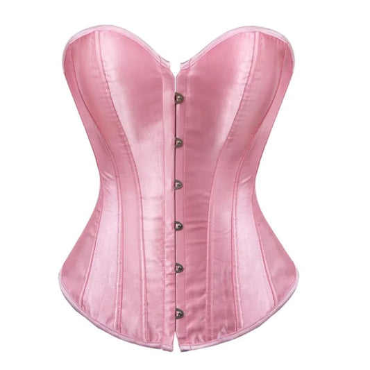 Overbust Corset Plus Size Sexy Satin Corselet Corsets and Bustiers Tops Red Black Purple White Green Gold Gothic Lingerie Women