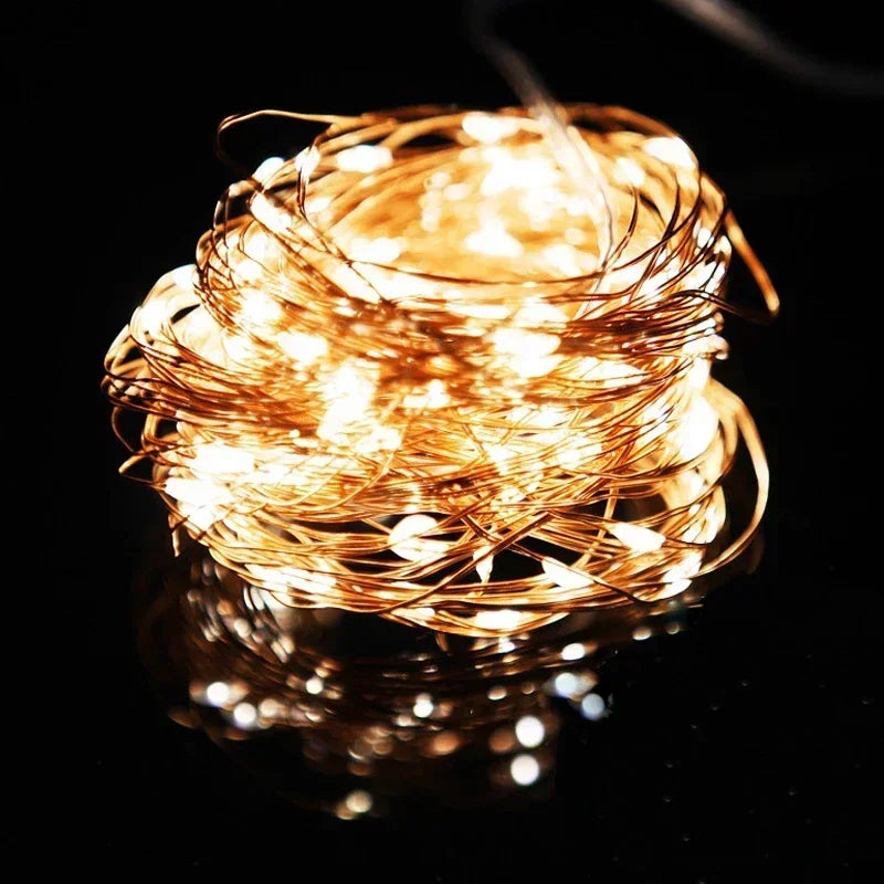 2/10M LED Lighting Strings Waterproof USB Battery Copper Wire Garland Fairy Light Christmas Wedding Party Decor Outdoor Lamps