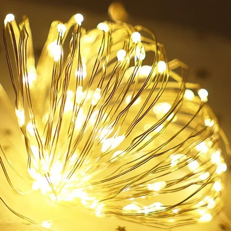 2/10M LED Lighting Strings Waterproof USB Battery Copper Wire Garland Fairy Light Christmas Wedding Party Decor Outdoor Lamps