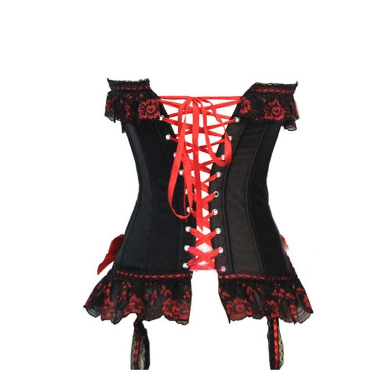 Red And Black Garter Belt Red Lace Body Sculpting
