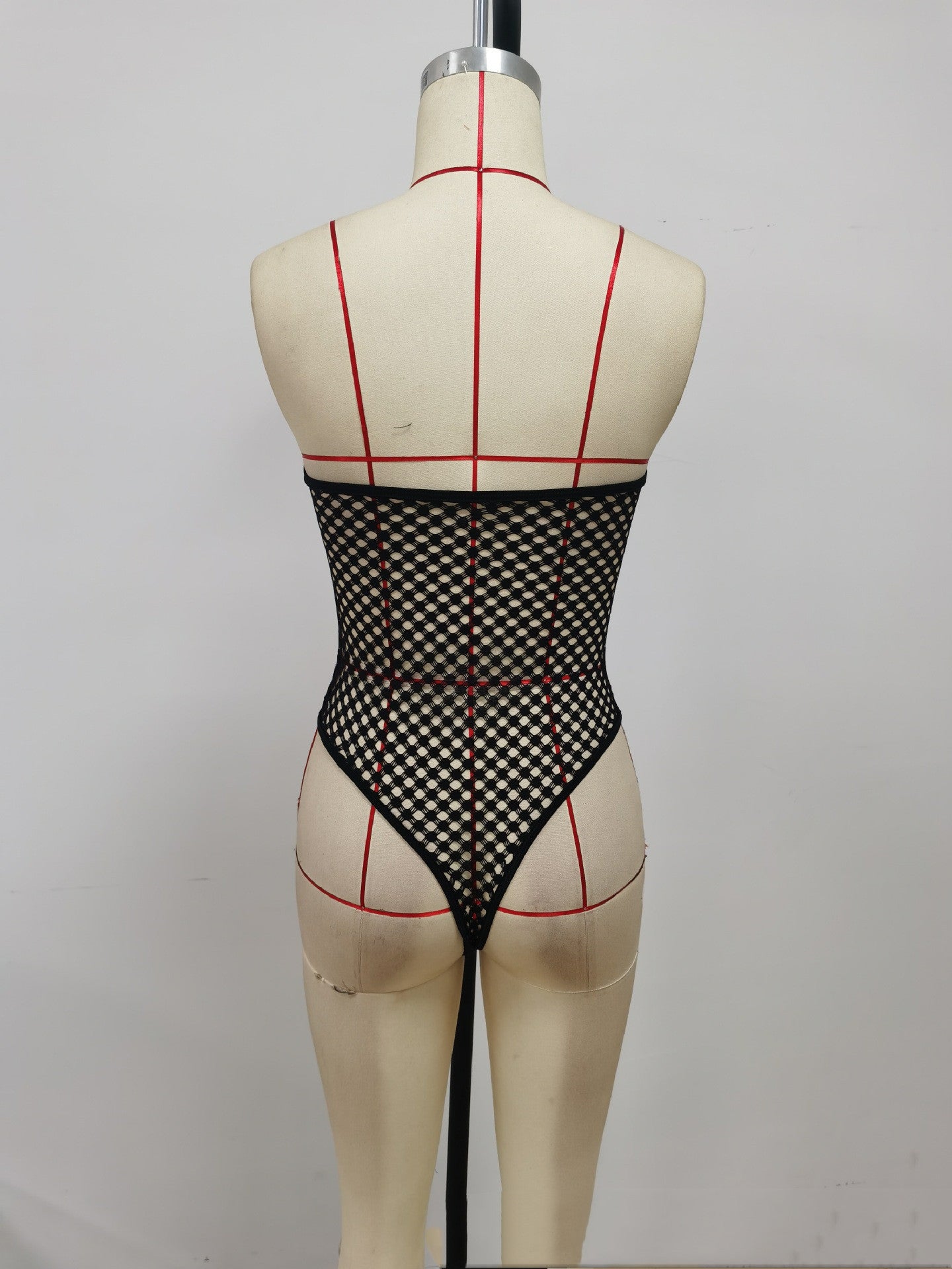 New Style Sexy Lingerie Patent Leather Three-point Suit Gathered To Show Big Breasts