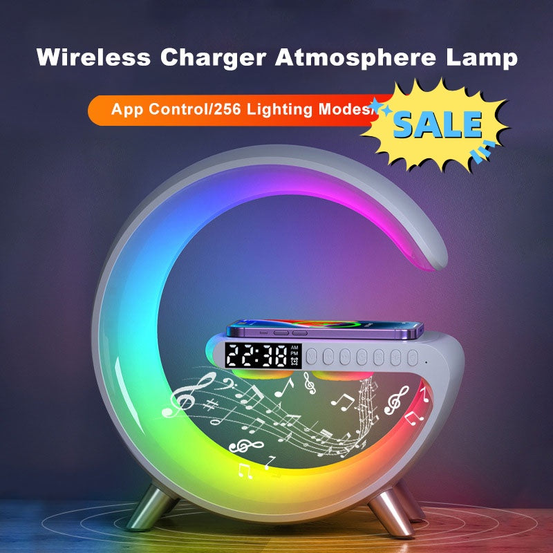 Intelligent LED Lamp Bluetooth Speake Wireless Charger Atmosphere Lamp App Control For Bedroom Home Decor